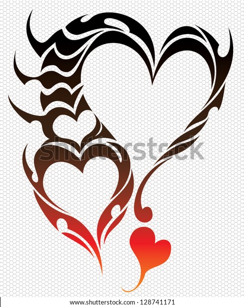 Scorpion Heart Tattoo Stock Vector (royalty Free) 128741171