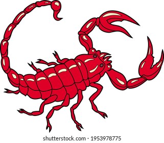 Scorpion. Icon. Color vector graphics. Image of scorpion. 