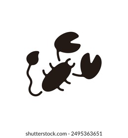Skorpion-Symbol. Flache Silhouettenversion.