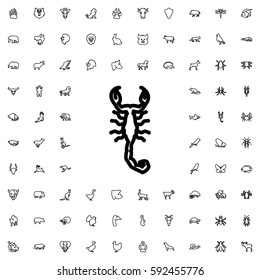 scorpion icon illustration isolated vector sign symbol. Animals icons vector set.