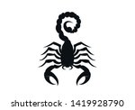 scorpion icon. isolated vector black and white silhouette image of wild animal