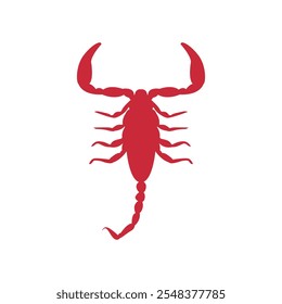 Scorpion icon. isolated vector black and white silhouette image of wild animal