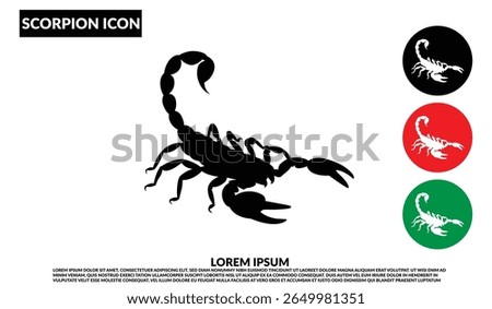 Scorpion icon, Modern scorpion logo design vector, Dangerous animal sign and symbol, Scorpion silhouette isolated on a white background