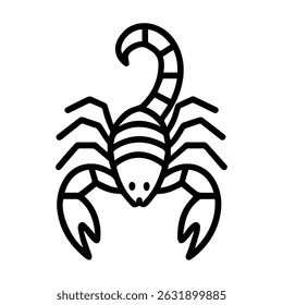 Scorpion icon on white background vector
Vector line icon animals
