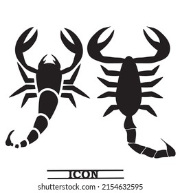 Conjunto de iconos de escorpión. Ilustración vectorial eps10.