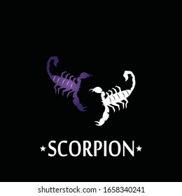 Scorpion icon and symbol vector illustration on balck background