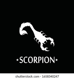 Icono de escorpión e ilustración vectorial de símbolo en fondo negro