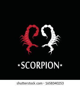 Scorpion icon and symbol vector illustration on balck background