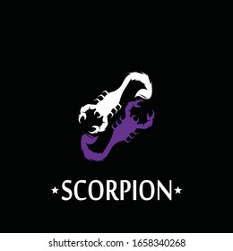 Icono de escorpión e ilustración vectorial de símbolo en fondo negro