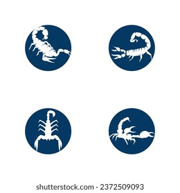 Icono de escorpión y plantilla de vector de símbolo