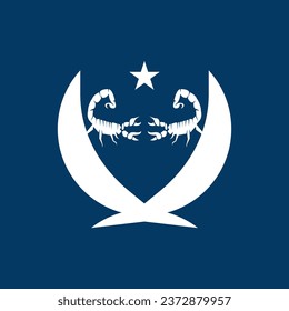 Icono de escorpión y plantilla de vector de símbolo