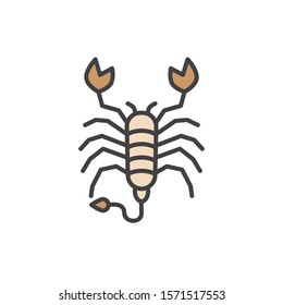 scorpion icon vector filled outline style design