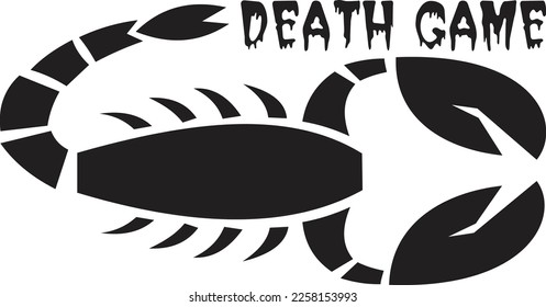 Scorpion Icon Vector fire silhouette tattoo airbrush stencil and vinyl cut graphic stock illustration