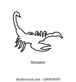 Scorpion icon vector on white background. Black icon illustration