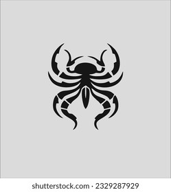 Silueta vectorial de icono de escorpión, diseño de ilustración de logo de escorpión