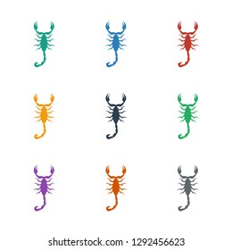 scorpion icon white background. Editable filled scorpion icon from animals. Trendy scorpion icon for web and mobile.