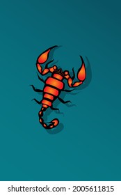 scorpion isolated on green background. illustration vector