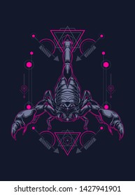 Scorpion King with sacred geometry pattern