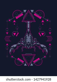 Scorpion King with sacred geometry pattern