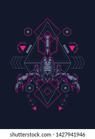 Scorpion King with sacred geometry pattern