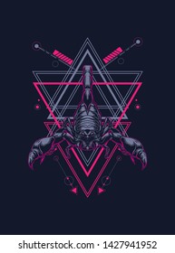 Scorpion King with sacred geometry pattern
