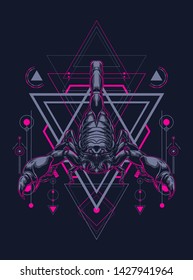 Scorpion King with sacred geometry pattern