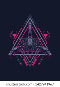 Scorpion King with sacred geometry pattern