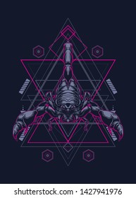 Scorpion King with sacred geometry pattern