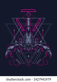 Scorpion King with sacred geometry pattern