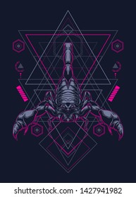 Scorpion King with sacred geometry pattern