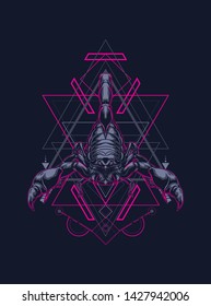 Scorpion King with sacred geometry pattern