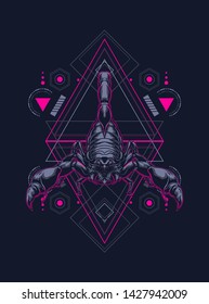 Scorpion King with sacred geometry pattern