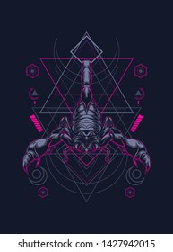 Scorpion King with sacred geometry pattern