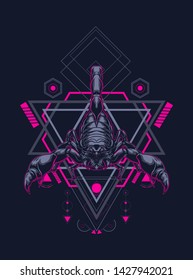 Scorpion King with sacred geometry pattern