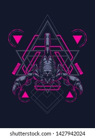 Scorpion King with sacred geometry pattern