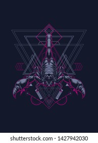 Scorpion King with sacred geometry pattern