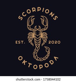 scorpion line art logo design