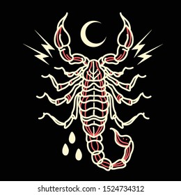 Scorpion Line Art Tattoo Vector