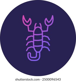 Scorpion Line Gradient Icon Design