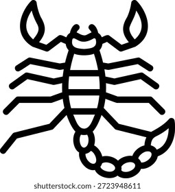 ícone de linha de escorpião vetor de ilustração