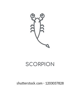 Scorpion linear icon. Scorpion concept stroke symbol design. Thin graphic elements vector illustration, outline pattern on a white background, eps 10.