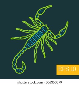 scorpion linear vector illustration. insect outline icon.