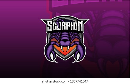 Scorpion logo esport gaming. Scorpion vector with emblem