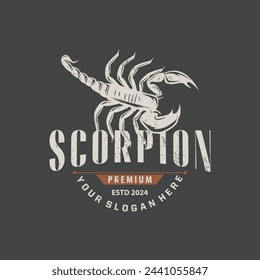 Scorpion logo identity design vintage retro simple black silhouette template poisonous forest animal