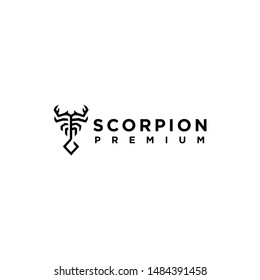 Scorpion logo line art vector symbol animal ,minimal poison Scorpio design vector in trendy linear hipster outline logo