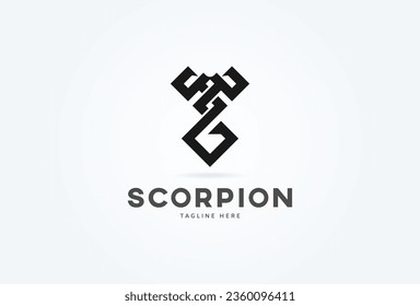 Logo de Scorpion, moderno Escorpión en color negro, ilustración vectorial