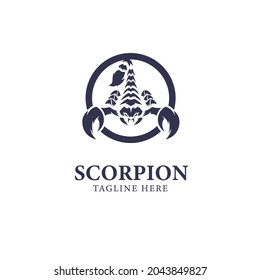 Scorpion Logo that looks fierce and strong, related to the Event or Company Theme Brand Logo.