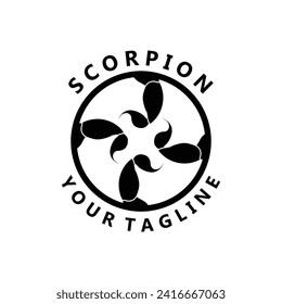 Scorpion Logo Vector icon Illustration Template. logo suitable for branding, gaming, extreme sports, fashion, tattoo salons, bands and security svg