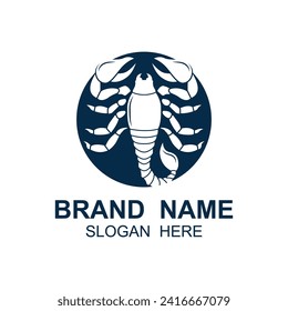 Scorpion Logo Vector icon Illustration Template. logo suitable for branding, gaming, extreme sports, fashion, tattoo salons, bands and security