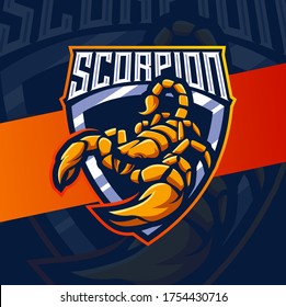 scorpion mascot esport logo design svg
